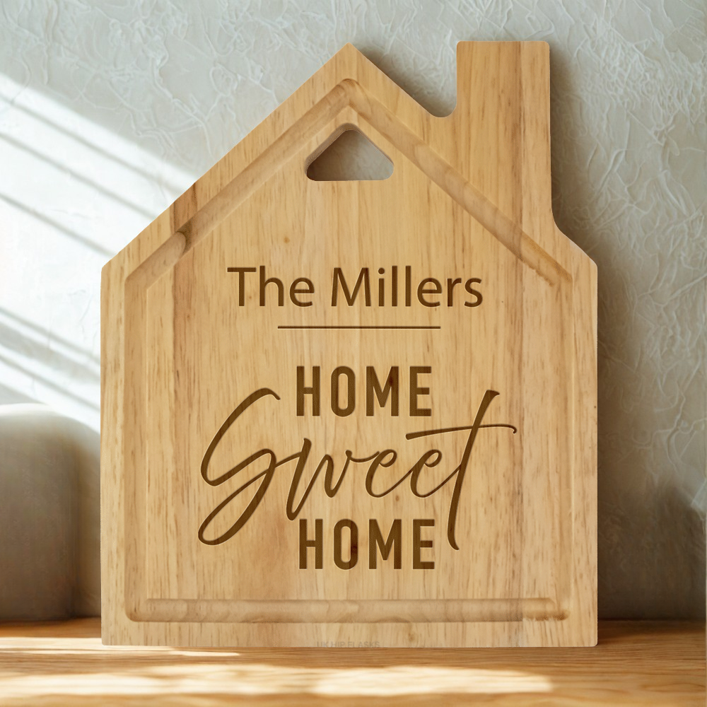 Personalizable house-shaped wooden board