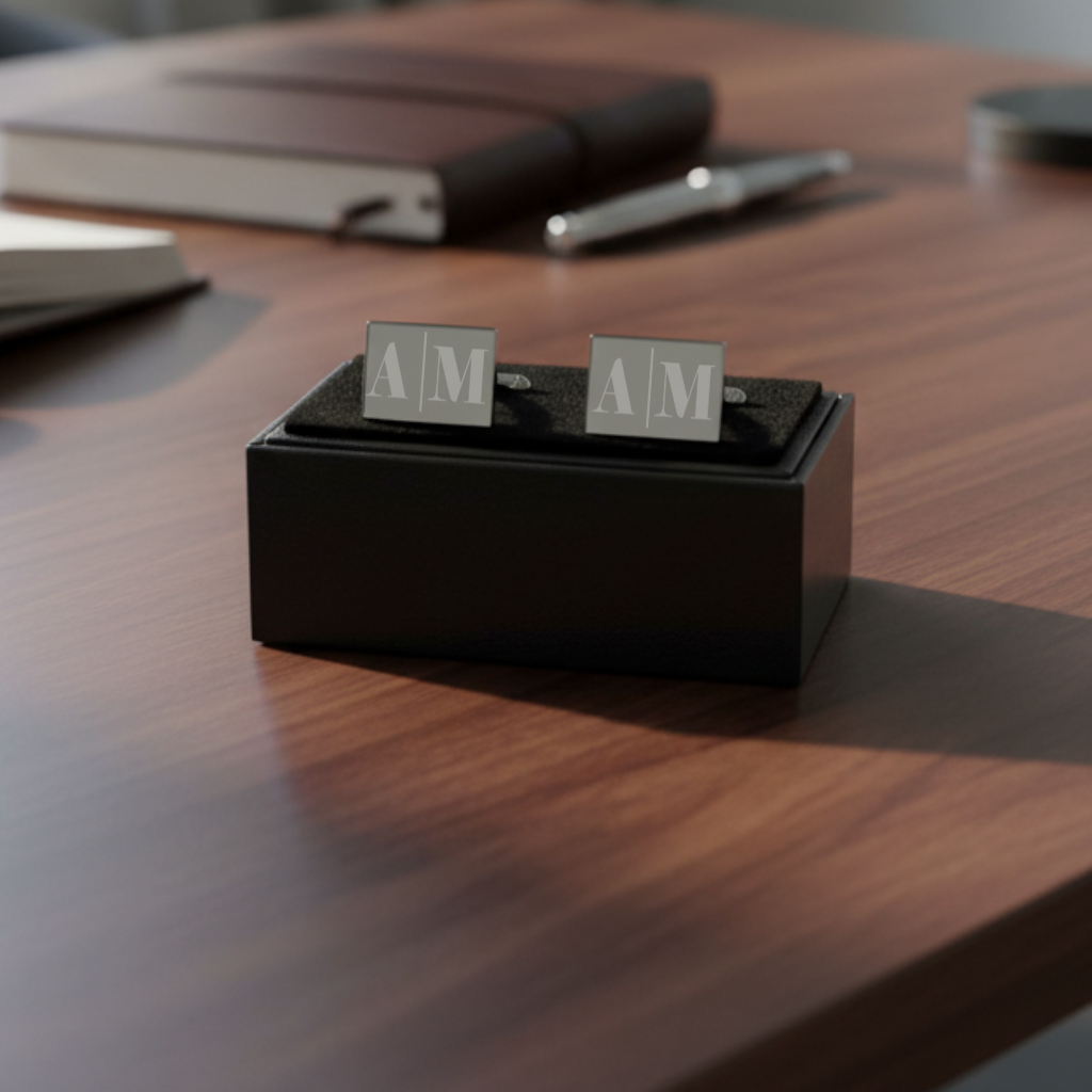 Rectangular cufflinks - Gun metal