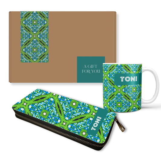 Wallet and Mug gift set - Ethnic pattern 2