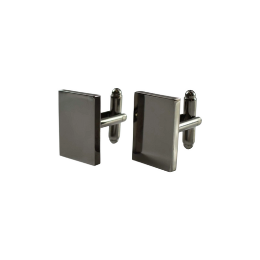 Rectangular cufflinks - Gun metal