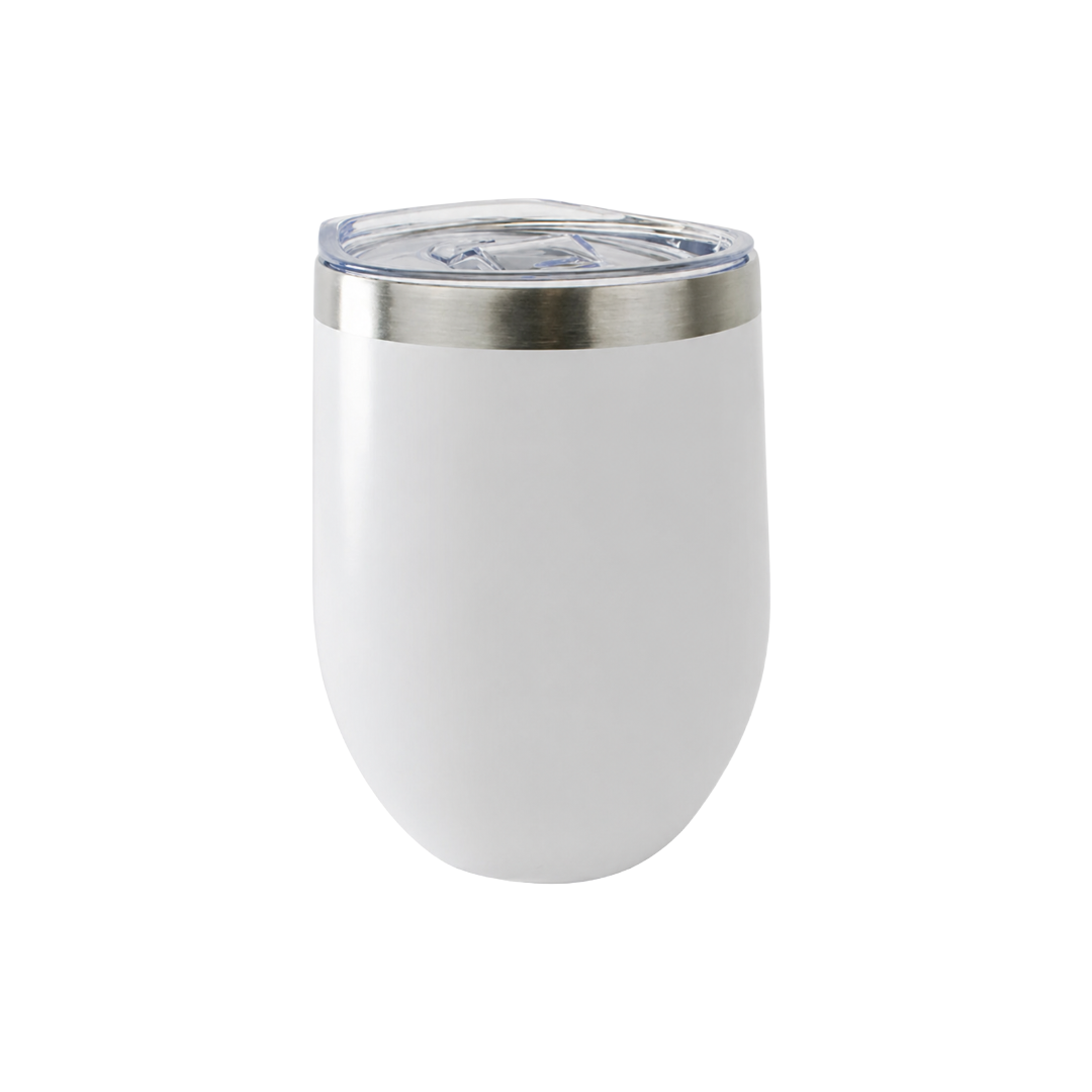 Thermal tumbler with lid - white