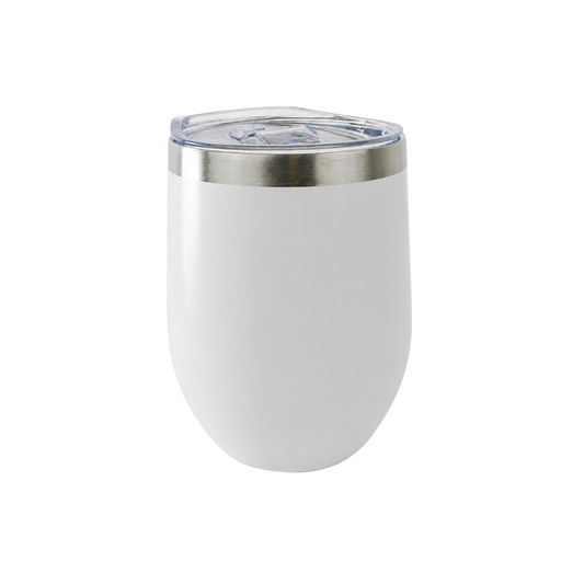 Thermal tumbler with lid - white