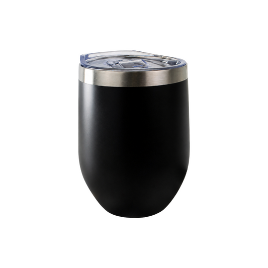 Thermal tumbler with lid - black