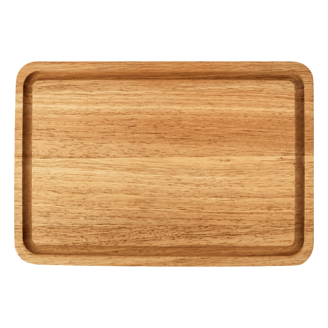 Personalizable rectangular wooden serving board