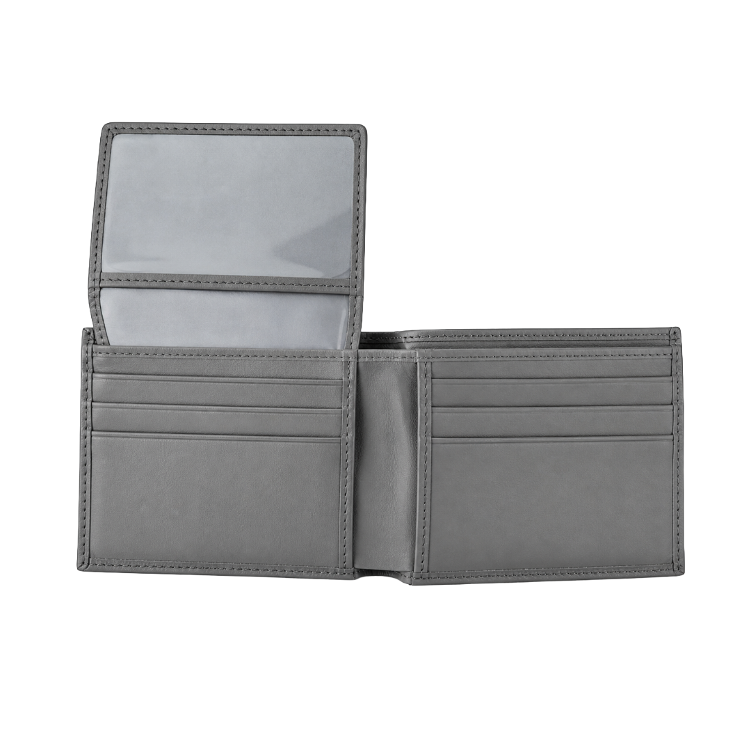 Men's leather wallet - grey