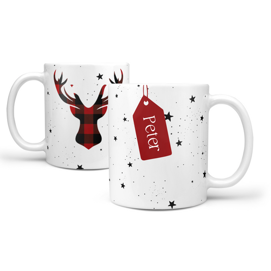 Personalised Festive mug - Reindeer head